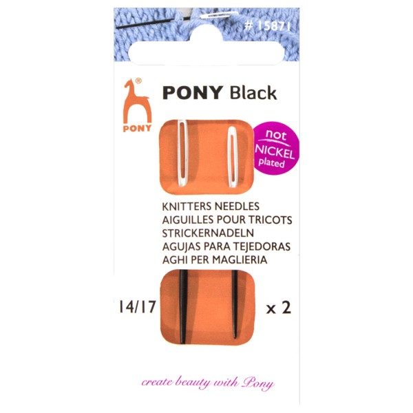 Pony Aiguilles Laine Noir avec Oeil Blanc Pour coudre les Tricots Taille 14 - Photo n°1