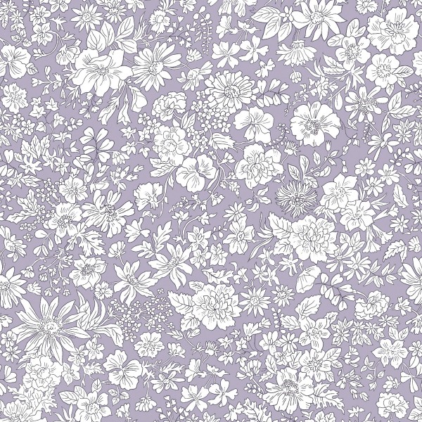 Tissu Liberty Coton - Emily Belle Brights - Mauve - Vendu par 10 cm - Photo n°3