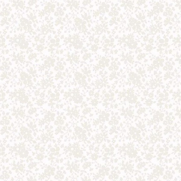 Tissu Liberty Coton - Lasenby - Silhouette White on White - Vendu par 10 cm - Photo n°1