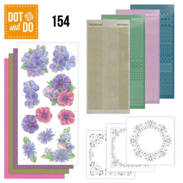 Dot and do 154 - kit Carte 3D - Fleurs pourpres - Photo n°1