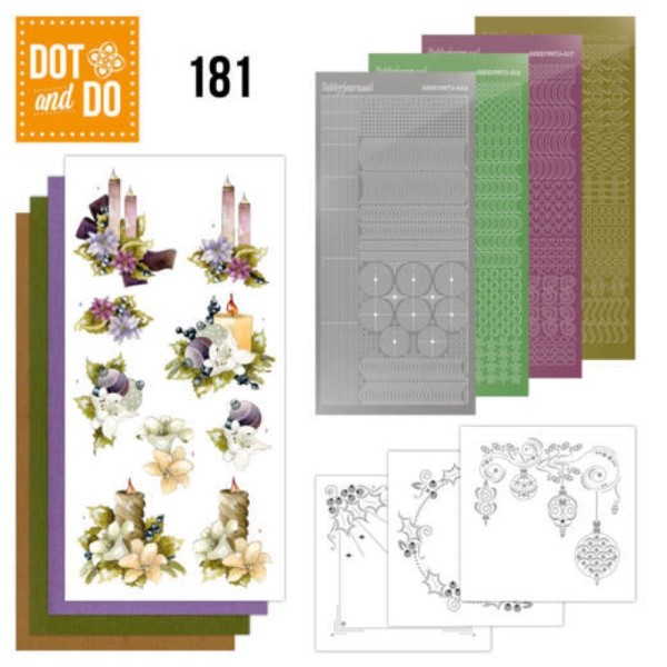 Dot and do 181 - kit Carte 3D - Bougies de Noël - Photo n°1