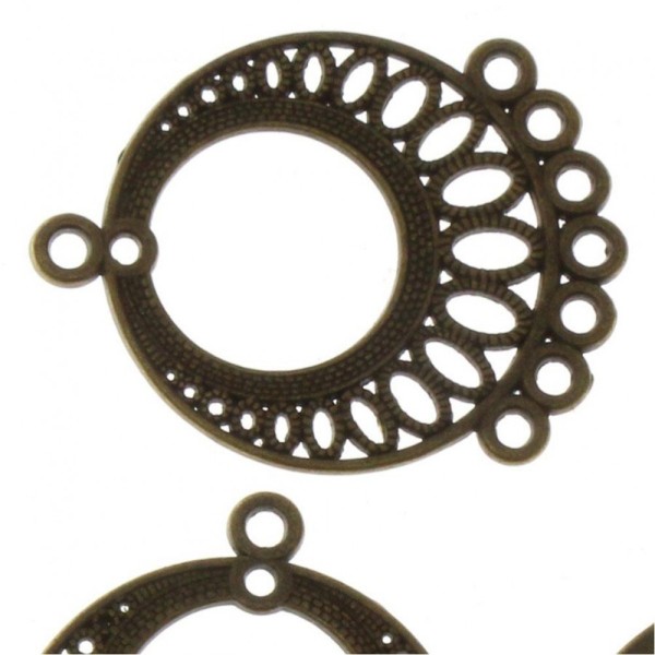 Accessoires création connecteur rond boucle chandelier (5 pièces) Bronze - Photo n°1