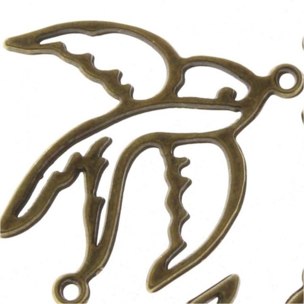 Accessoires création connecteur hirondelle (5 pièces) Bronze - Photo n°2