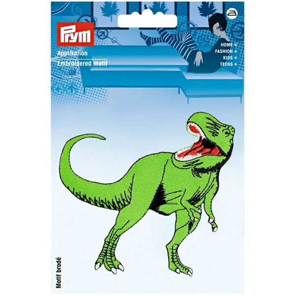 Ecusson brodé thermocollant - Dinosaure T-Rex - 11 x 10,5 cm - 1 pc - Photo n°2