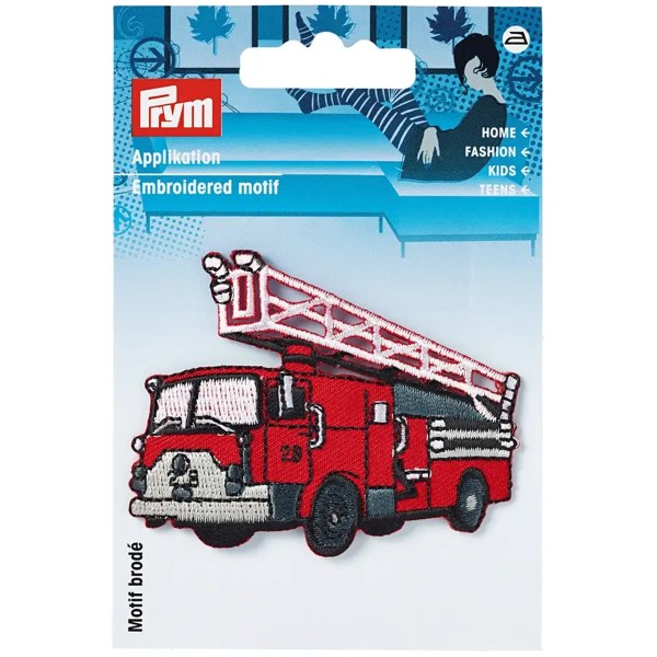 Ecusson brodé thermocollant - Camion de pompiers - 5,5 x 7 cm - 1 pc - Photo n°2