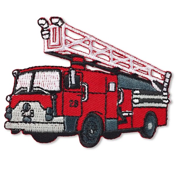 Ecusson brodé thermocollant - Camion de pompiers - 5,5 x 7 cm - 1 pc - Photo n°1