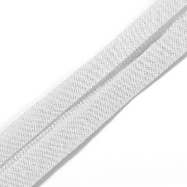 Biais replié coton - 40/20 mm - Blanc - 3,5 m - Photo n°1