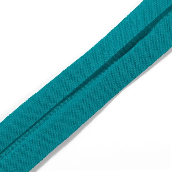 Biais replié coton - 40/20 mm - Turquoise - 3,5 m - Photo n°1