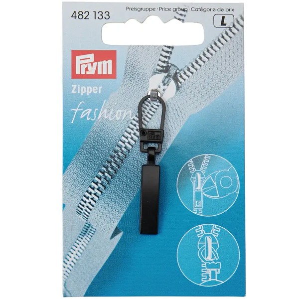 Tirette métallique - Fashion zipper - Noir - Photo n°2