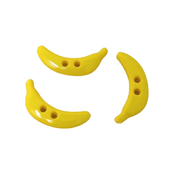 Bouton Banane Avec Deux Trous 25mm - Lot de 6 Boutons Fantaisies - Photo n°1