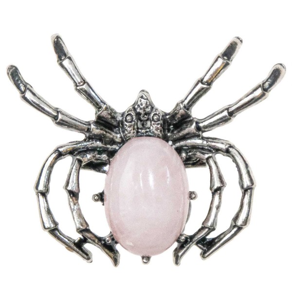 Broche araignée avec quartz-rose. - Photo n°1