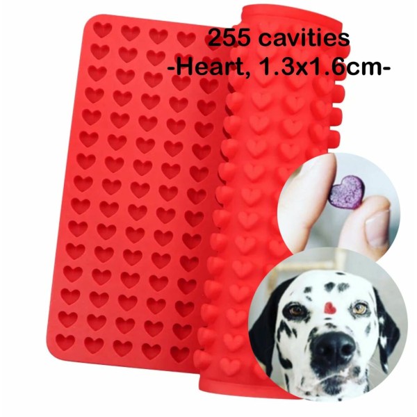 1pc Kraftika 3d Silicone Food Grade 255 Heart Cavity Mat, moule avec trays pour chiens, chocolat, bo - Photo n°1