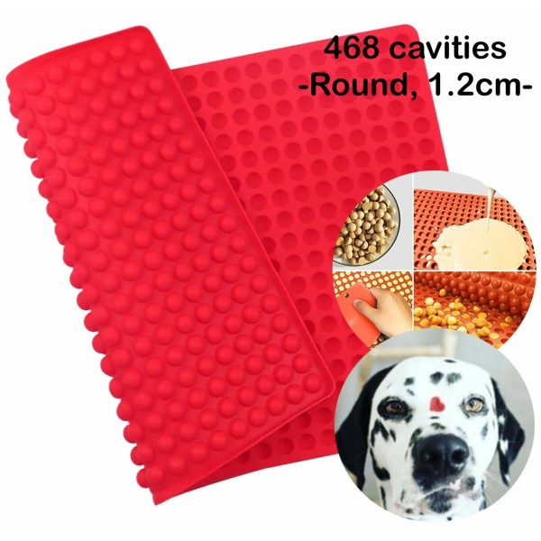 1pc Kraftika 3d Silicone Food Grade 468 Mat de cavité ronde, moule avec trays pour chiens, chocolat, - Photo n°1