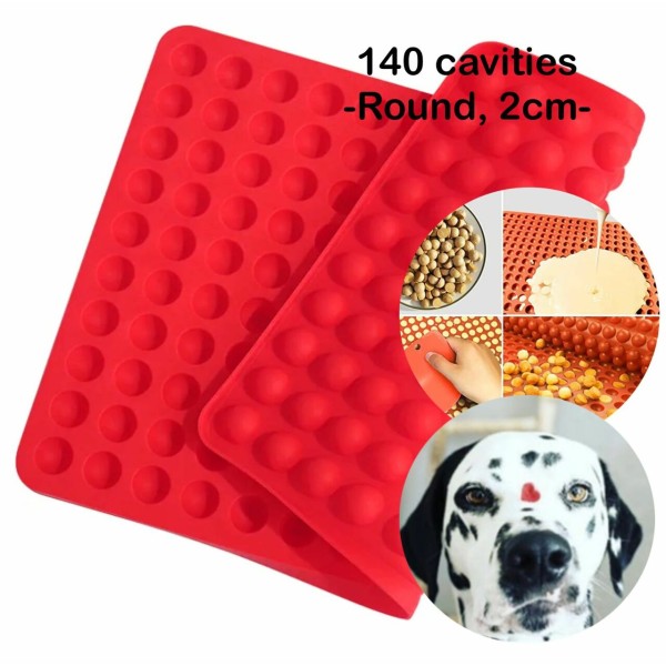 1pc Kraftika 3d Silicone Food Grade 140 Mat de cavité ronde, moule avec trays pour chiens, chocolat, - Photo n°1