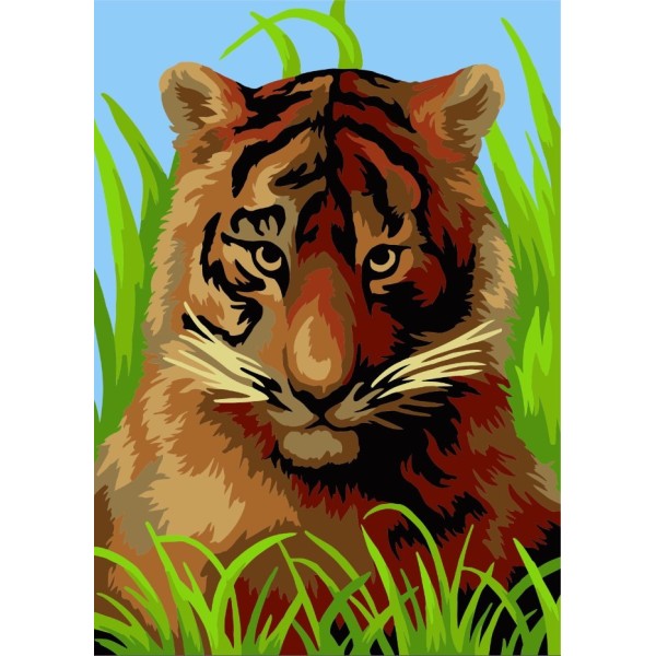 Kit de peinture par numéro. Bébé tigre 13x16 cm MINI116 - Photo n°1