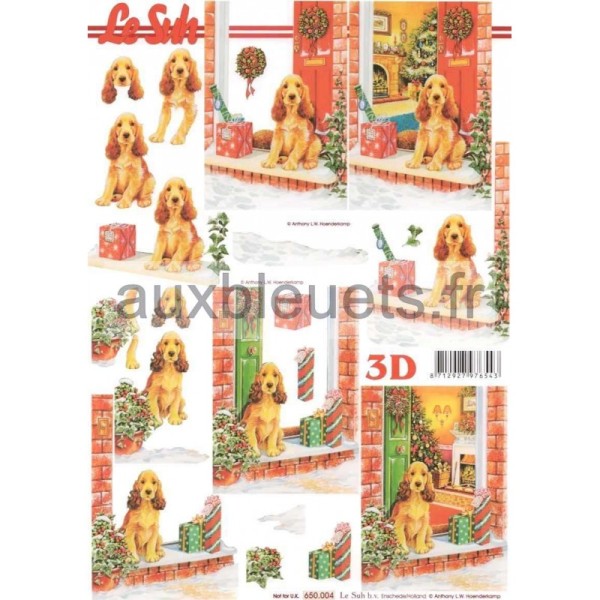 Carte 3D à découper - Chien et cadeaux - 650004 - Photo n°1