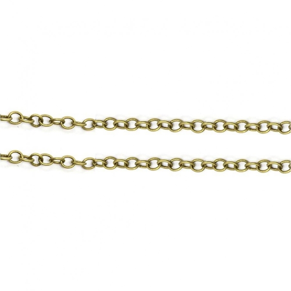 Accessoires création chaine bijoux mailles jaseron 4 x 3 mm (1 mètre) Bronze - Photo n°1