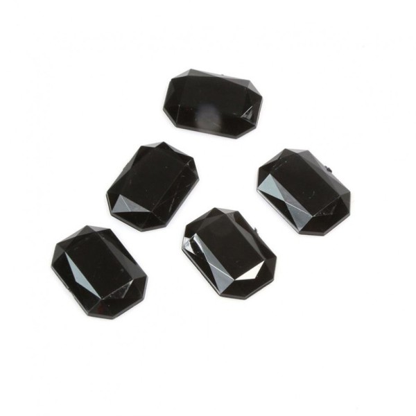 Accessoires création cabochon strass acrylique precious 25 x 18 mm (5 pièces) Noir - Photo n°1