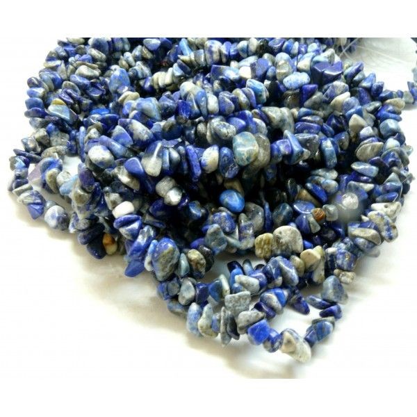 H11M20514 Lot d'1/2 fil Perles Nuggets, Chips 5-8mm Lapis Lazuli, environ 39 cm - Photo n°1