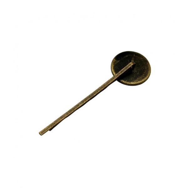 Epingle à cheveux support cabochon 63 x 19 mm (5 pièces) Bronze - Photo n°2