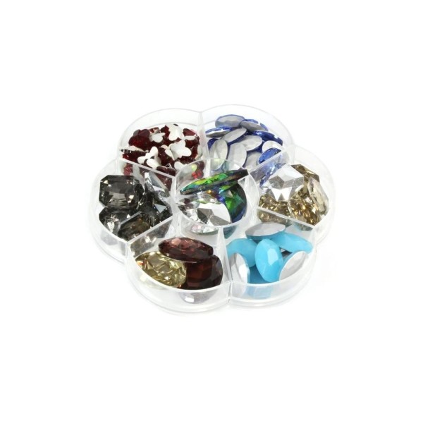 Accessoires création kit cabochons en verre formes variées (70 pièces) Multicolore - Photo n°1