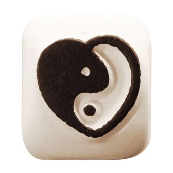 Tampon tatouage temporaire LaDot - Coeur Ying Yang 102 - 3 cm - Photo n°1