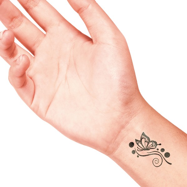 Tampon tatouage temporaire LaDot - Curly papillon - 4 x 6 cm - Photo n°4