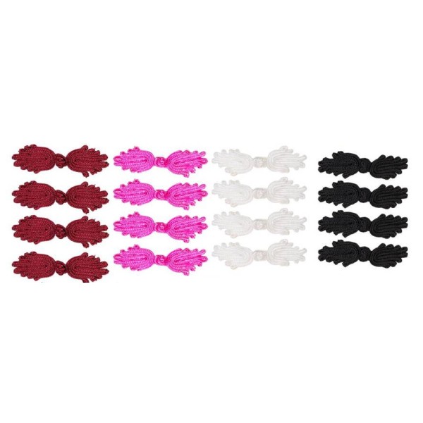 LOT 16 BOUTONS BRANDEBOURG multicolore motif fantaisie polyester 6*2cm (03) - Photo n°1