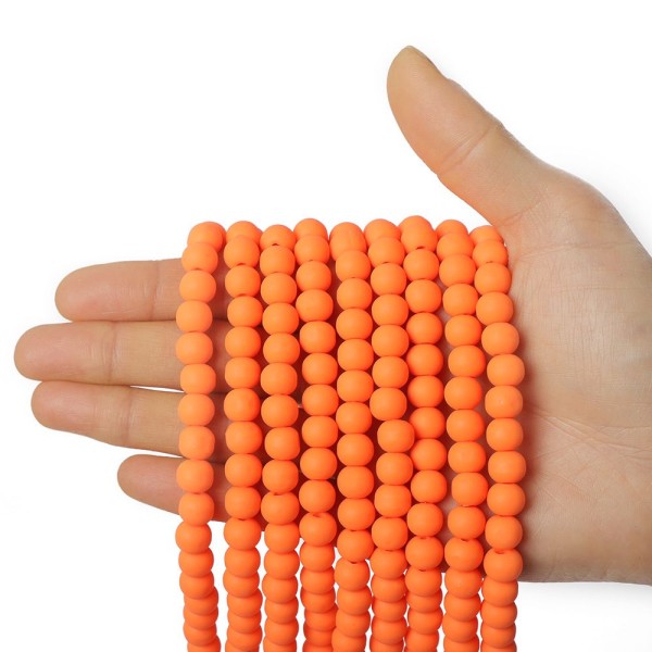 18pcs Orange Beads Round Round Polymer Clay 8mm - Photo n°1