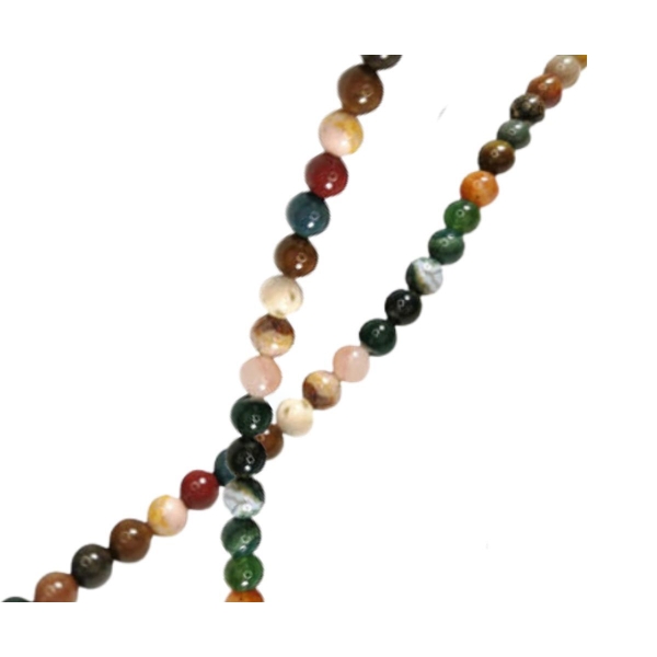 14pcs Mixte Couleur Natural Gemstone Lame Round Stone Beads Round Indian Moss Agate Natural Gemstone - Photo n°1