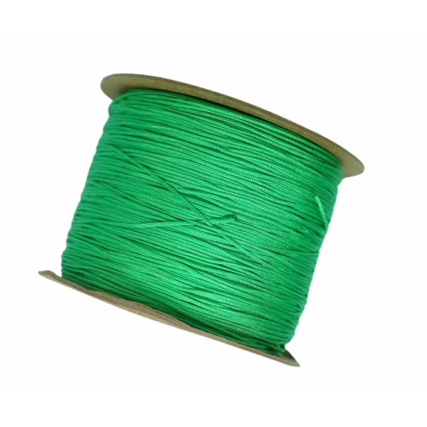 1pcs Bright Green Braided Rope Kumihimo Knot Bracelet Shamballa Twine Macrame Thread Beading String - Photo n°1