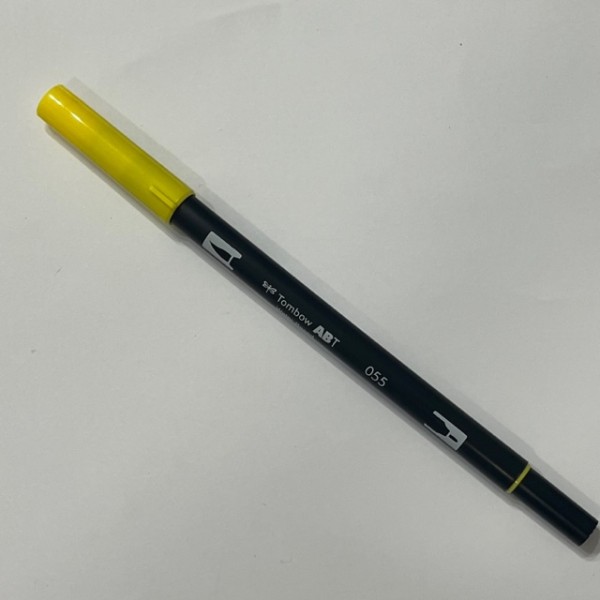Feutre aquarellable Tombow ABT Dual pinceau Pen jaune fluo 055 - Photo n°1