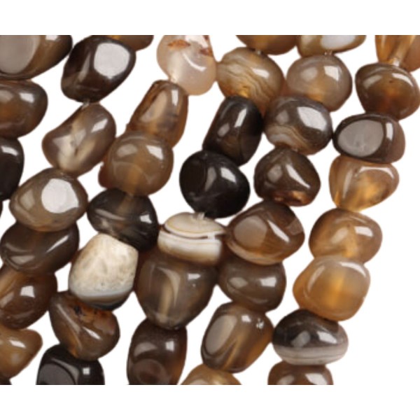 14.96 pouces 38cm noir brun naturel Agate forme irrégulière bijoux de fabrication Diy Beads 8mm - Photo n°1