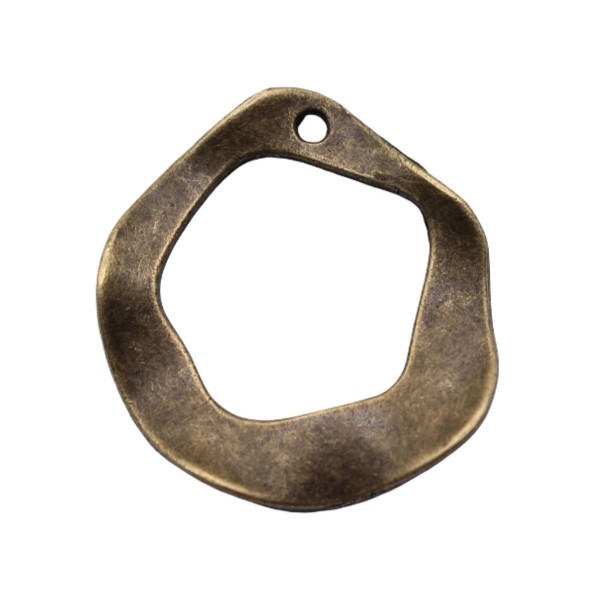 8pcs Antique Bronze Ton Round Waved Hollow Disk Pendant bijoux de fabrication de découvertes métalli - Photo n°1