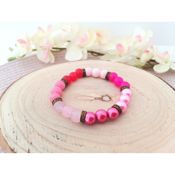 Kit bracelet fil élastique perles en verre multicolores - Photo n°2