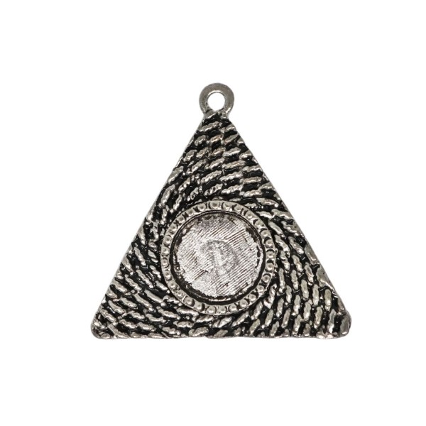 4pcs Antique Silver Round Pendant Cabochon Settings Triangle Bezel Blank Tray Base métallique Fit Ca - Photo n°1