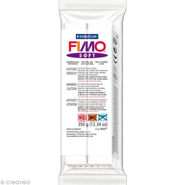 Pâte Fimo soft Blanc 0 - 350 gr - Photo n°1