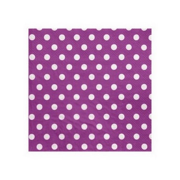 Serviette en papier violettes à pois en papier - Photo n°1