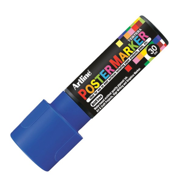 Marqueur - Bleu - Tous supports - Pointe carré 30mm - PosterMarker Tempera - Photo n°1