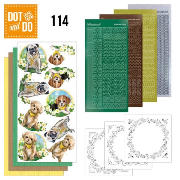 Dot and do 114 - kit Carte 3D - petits chiens - Photo n°1