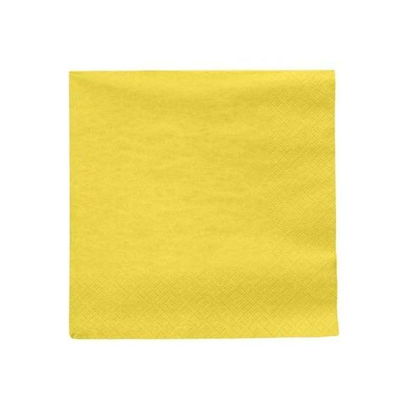 Serviette en papier jaune moutarde - Photo n°1