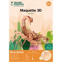 Maquette 3D en bois - Scorpion - 25 x 20 x 13,5 cm - 35 pcs