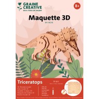 Maquette 3D en bois - Tricératops - 31 x 11 x 16 cm - 55 pcs