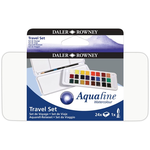 Coffret aquarelle Daler Rowney + pinceau - Aquafine - Assortiments de couleurs - 24 pcs - Photo n°1