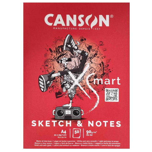 Bloc Canson Xsmart - Sketch & Notes - A4 - 90 g - 50 feuilles - Photo n°1