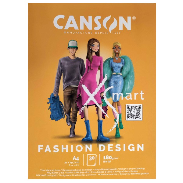 Bloc Canson Xsmart - Fashion Design - A4 - 180 g - 30 feuilles - Photo n°1