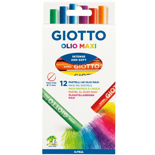Pastels à l'huile Giotto - Olio - Assortiments de couleurs - 12 pcs - Photo n°1