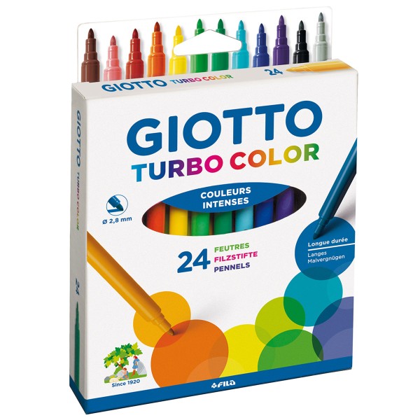 Feutres Giotto - Turbo Color - Assortiments de couleurs - 24 pcs - Photo n°1
