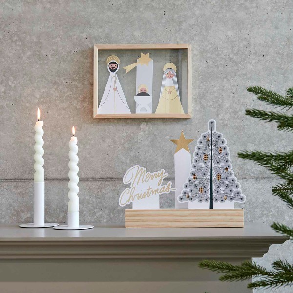 Décorations Noël en papier - Sainte Famille - 6 pcs - Photo n°2