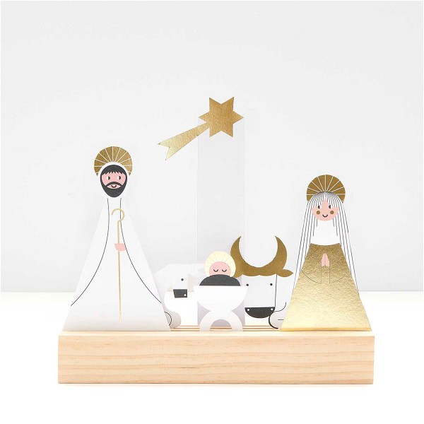 Décorations Noël en papier - Sainte Famille - 6 pcs - Photo n°3